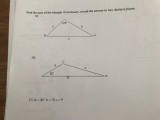 Worksheet Triangle Sum and Exterior Angle theorem Answers as Well as solved Find the area the Triangle if Necessary Round
