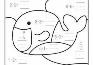 Worksheets for 3 Year Olds as Well as Subtraction Color by Number Color the Fish