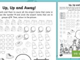 World Religions Worksheets Also Up Up and Away Number 9 Travel Counting Worksheet Activity