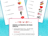 Writing Complete Sentences Worksheets Along with Spanish Google Drive Activities Valentine S Day Vocabulary San