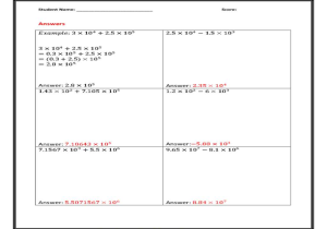 Writing In Scientific Notation Worksheet and Kindergarten Scientific Notation Division Worksheet