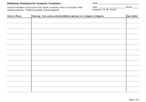 Writing Process Worksheet Also Vocabulary Words Worksheet Template