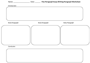 Writing Process Worksheet or Five Paragraph Essay Writing Worksheets
