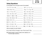 Year 8 Algebra Worksheets or Using Variables to Write Expressions Worksheet Work